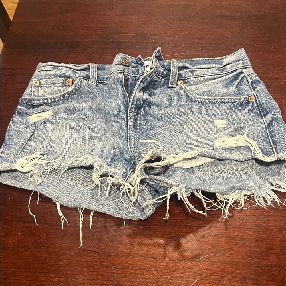 Pistola Frayed Light Blue Denim Shorts